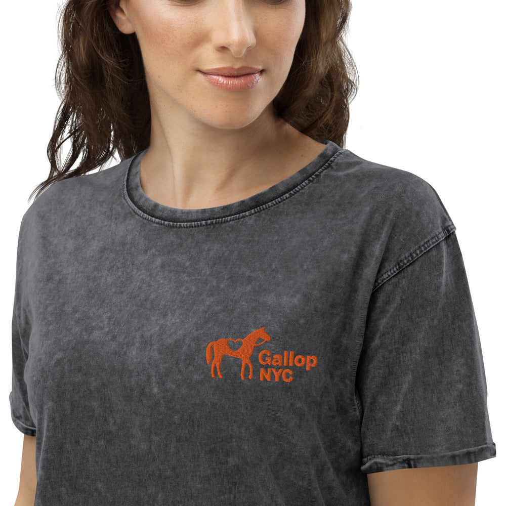 Logo Embroidered Denim T-Shirt
